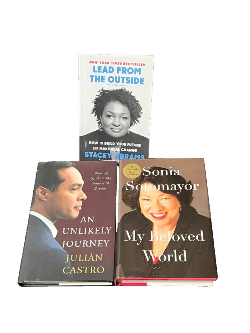 Lot of 3 Political Memoirs Julian Castro Stacey Abrams Sonia Sotomayor